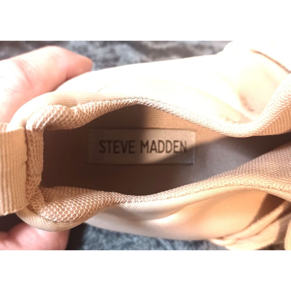 6.5M Steve Madden Lancer Womens Beige Slip On Lace Up Casual Sneakers Shoes - Picture 8 of 8